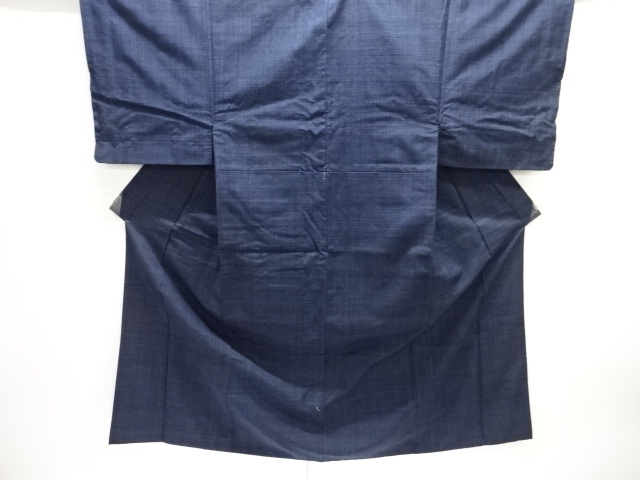 縞織出し手織り真綿紬男物着物（長身サイズ）